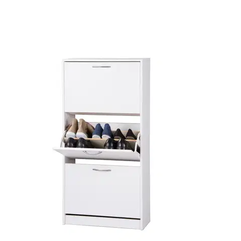 Nábytok do chodby Botník LINZ 3 výklopy biely