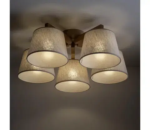 Svietidlá BRILAGI - Prisadený luster LATTE SABIA 5xE27/15W/230V borovica/krémová 11583
