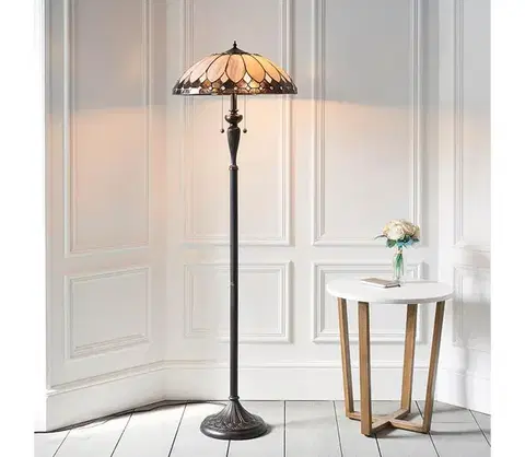 Lampy Endon 63972 - Stojacia lampa Tiffany BROOKLYN 2xE27/60W/230V priemer 50 cm 63972