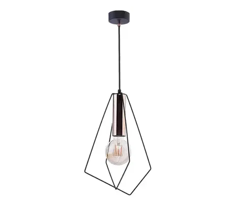 Svietidlá Jupiter 1664 - Luster na lanku KAIR 1xE27/60W/230V čierna/meď 1664
