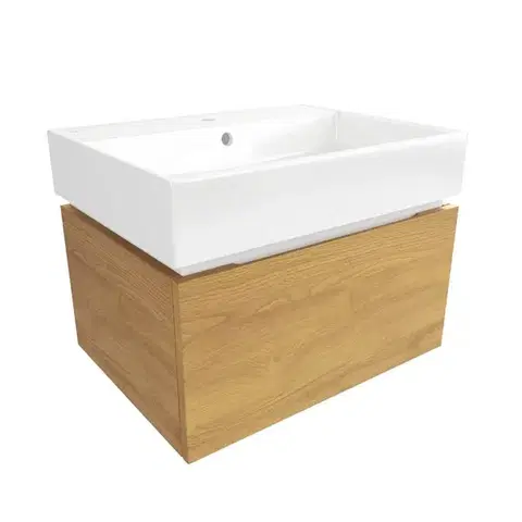 Kúpeľňový nábytok Kúpeľňová skrinka s umývadlom SAT Feel 60x30x46 cm medový dub mat SATFEEL60DMU2 SATFEEL60DMU2