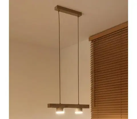 Svietidlá  - Luster na lankách IRONLINE 2xGX53/3W/230V borovica/dub/béžová 70460
