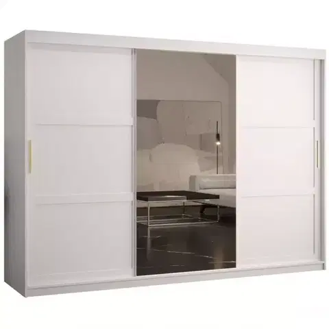 Šatníkové skrine Skriňa Amiro 2 250 biely/biely