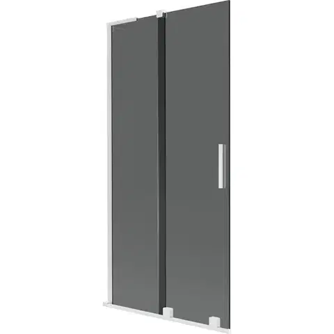 Sprchové dvere MEXEN/S - Velar L dvojkrídlová posuvná vaňová zástena 90 x 150, grafit, biela 896-090-003-41-20