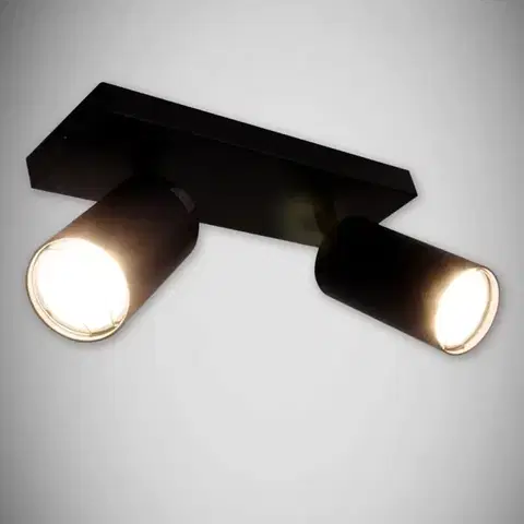 Lampy do obývačky Bodové svietidlo Manam GU10 2L čierna 03764 K2
