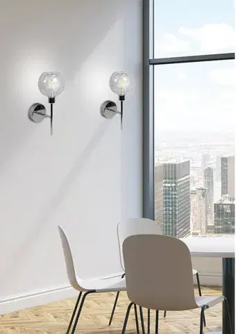 Nástenné svetlá Nástenná lampa ozzo chróm priehľadné tienidlo