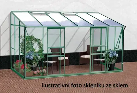 Skleníky Skleník k stene IDA 7800 polykarbonát zelený Dekorhome