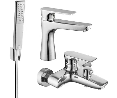 Kúpeľňové batérie MEXEN/S - Axel R72 SET vaňová a umývadlová batéria, chróm 73803R72-00