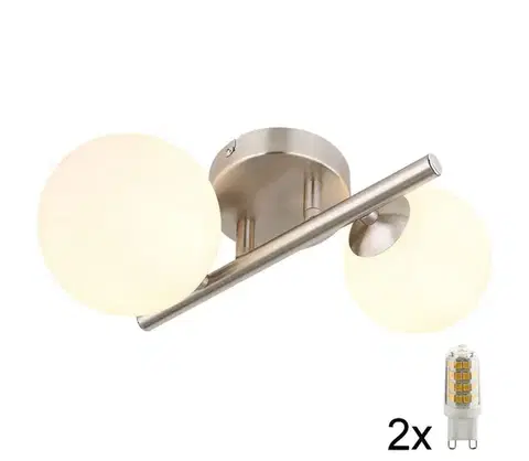 Svietidlá Globo 56140-2W - LED Prisadený luster RIHA 2xG9/3W/230V chróm 56140-2W