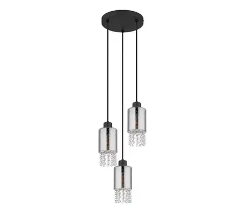 Svietidlá Globo 15799-3H - Luster na lanku BACKEY 3xE27/40W/230V pr. 25 cm čierna 15799-3H