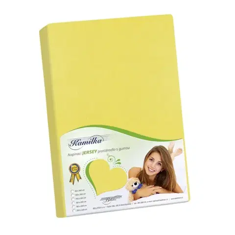 Plachty Bellatex Jersey prestieradlo Kamilka žltá, 140 x 200 cm