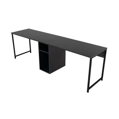 Konferenčné stolíky Pracovný stôl Twin Anthracite and Blackfarbe