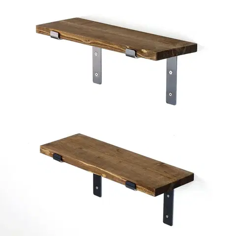 Regály a poličky Polička Lam005 Black and Walnut