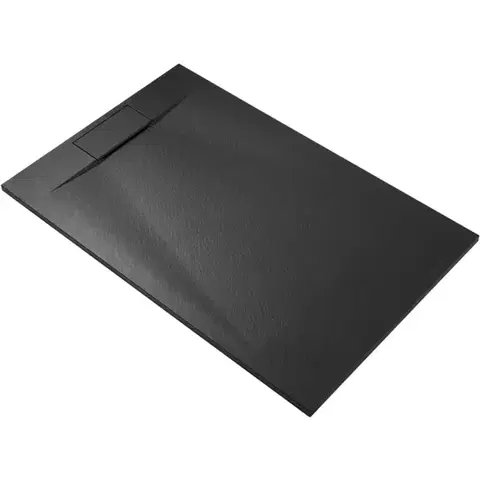 Vane CERANO - Sprchová vanička obdélníková Enzo - SMC/minerální kompozit - strukturovaná černá matná - 140x90x3  CER-666091