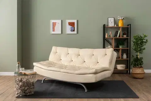 Pohovky a gauče Trojmiestna rozkladacia pohovka Rivo - Cream