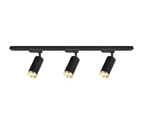 Svietidlá  Bodové svietidlo v lištovom systéme MICA 3xGU10/10W/230V čierna/zlatá ML2104