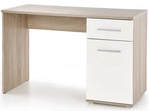 Písacie a pracovné stoly HALMAR Lima B1 písací stolík dub sonoma / biely lesk