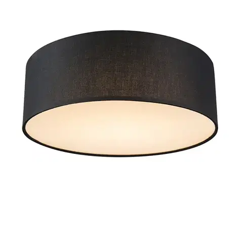 Stropné osvetlenie Stropné svietidlo čierne 30 cm vrátane LED - Drum LED