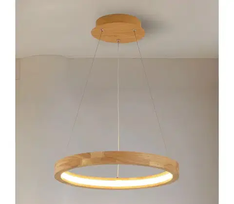 Svietidlá BRILAGI - LED luster na lane UMEA WOOD, LED/30W/230V, priemer 40 cm, drevo BRI447