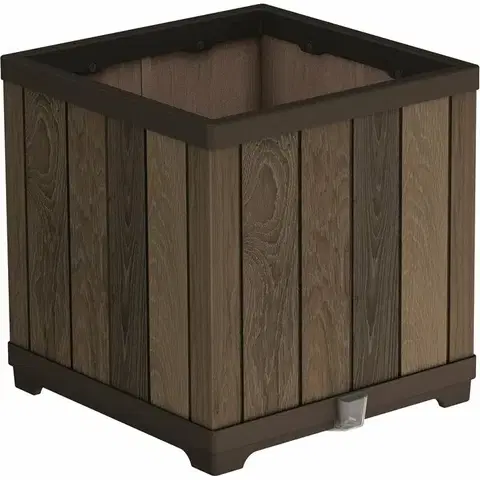 Kvetináče a truhlíky Keter kvetináč Deco Square 45,5 x 45,5 x 45,5 cm, hnedá