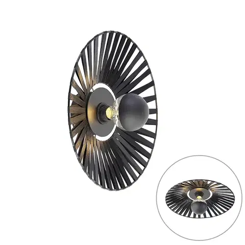 Nástenné osvetlenie Rustikálna nástenná lampa čierna 40 cm - Leia