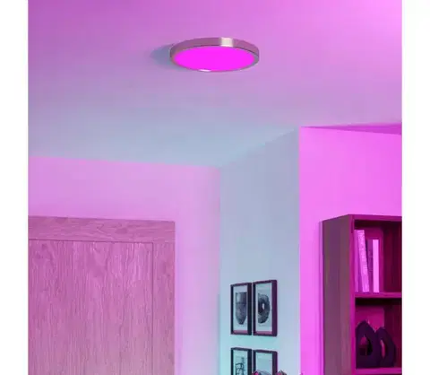 Svietidlá Eglo 901382 -LED RGBW stmievateľné dymové stropné svietidlo FUEVA-Z LED/14,3W/230V 27,8cm IP44 chróm 901382