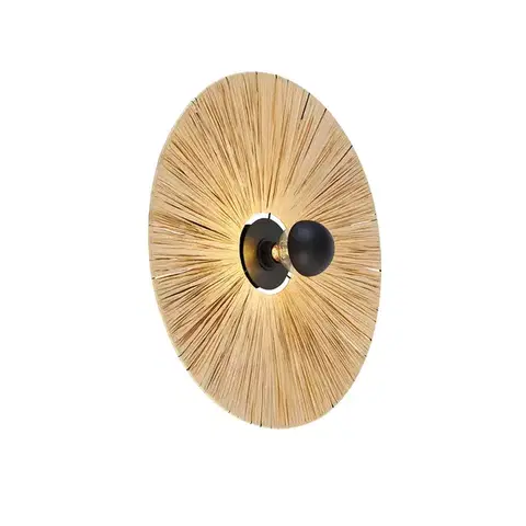 Nástenné osvetlenie Rustikálna nástenná lampa čierna s lanom 60 cm - Leia