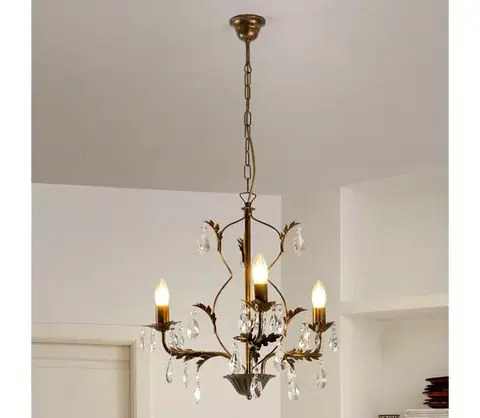 Svietidlá ONLI - Luster na reťazi TERESA 3xE14/6W/230V bronzová 4670/3