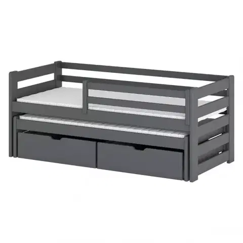 Postele so zásuvkami Posteľ Senso 90x200 graphite
