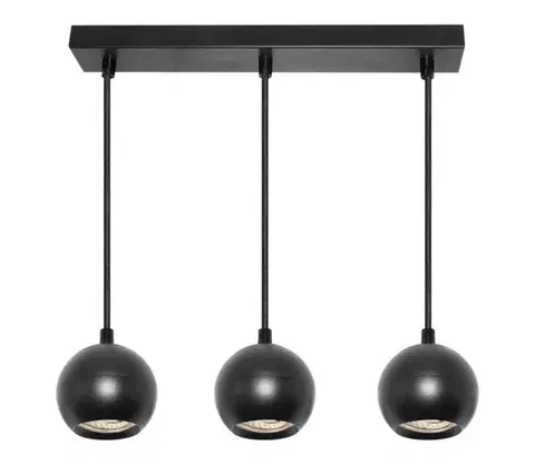 Svietidlá Osram - Závesný luster na lanku SPOT SPHERAL 3xGU10/6W/230V čierna 4099854588549