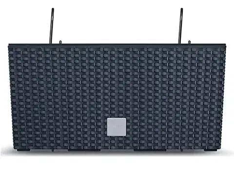 Kvetináče a truhlíky NABBI DRC400W plastový balkónový kvetináč 39,5 cm antracit