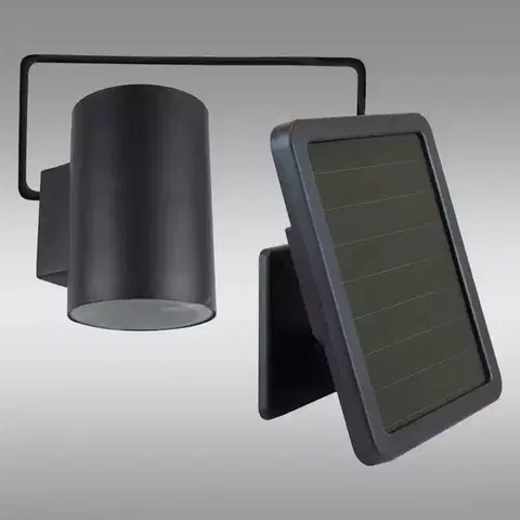 Solárne dekoračné lampy Nástenná solárna lampa  Lampada VO2840 čierna K1