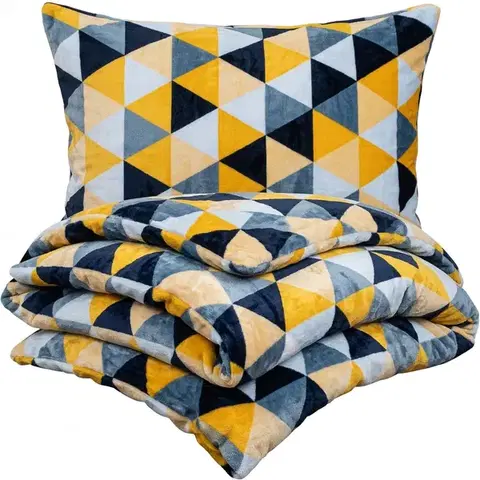 Obliečky 4Home Obliečky mikroflanel Scandi triangle, 160 x 200 cm, 70 x 80 cm
