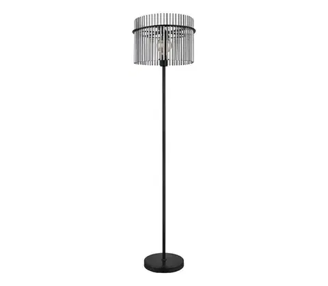Lampy Globo 15698S - Stojacia lampa GORLEY 1xE27/60W/230V čierna 15698S