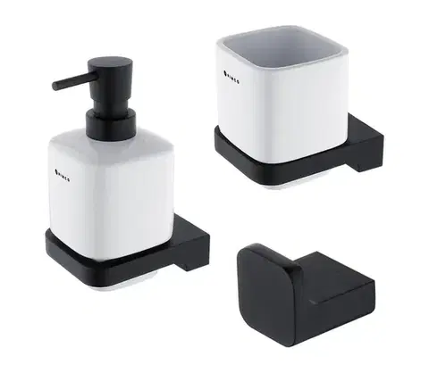 Svietidlá NIMCO MAC set-31K-T-90 -Dávkovač mydla, stojan na kefky a nástenný háčik MAYA MAC set-31K-T-90