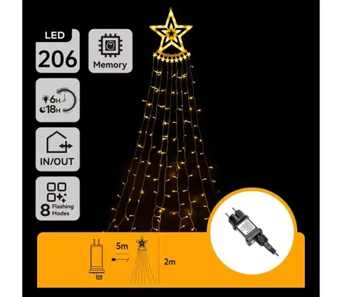 Vianočné dekorácie  B.V.  - LED vonkajšia vianočná dekorácia LED/3,6W/230V 2m IP44 teplá biela B10303Q7C