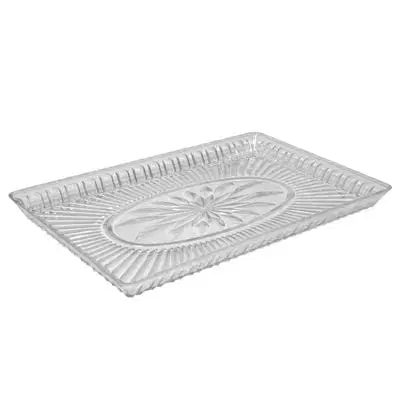 Podnosy a tácky Kinekus Podnos plastový, imitácia krištáľu, 33x21x2,5cm
