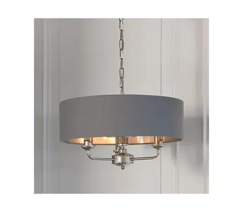 Svietidlá Endon 94377 - Luster na reťazi HIGHCLERE 3xE14/40W/230V šedá/lesklý chróm 94377