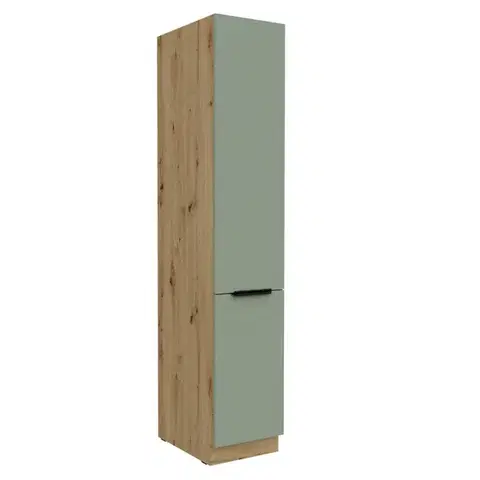 Kuchynské dolné skrinky KONDELA Arsany 40 DK-210 2F potravinová skriňa aquamarine / dub artisan