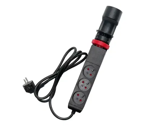 Predlžovacie káble - Predlžovací kábel s uchytením na stôl, 3 zásuvky Typ E + 2x USB-A + 1x USB-C, 1,5 m, čierny 52001087