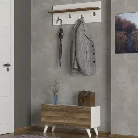 Predsieňové zostavy SOREN predsieňová zostava, biela / orech