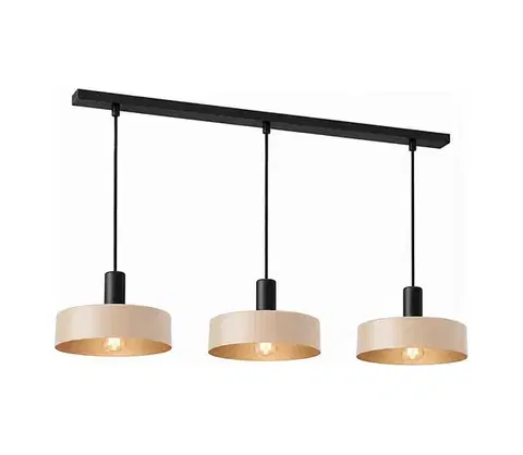 Svietidlá Keter Lighting Luster na lanku LATTE 3xE27/60W/230V béžová/čierna 2979