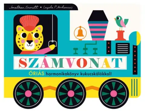 Leporelá, krabičky, puzzle knihy Számvonat - Óriás harmonikakönyv kukucskálókkal! - Jonathan Emmett,Ingela P. Arrhenius