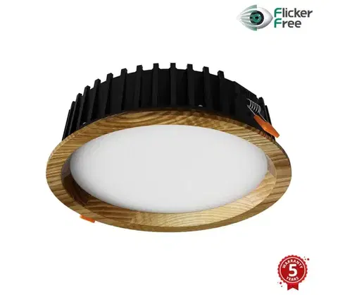 Svietidlá APLED - LED Podhľadové RONDO WOODLINE LED/6W/230V 3000K pr. 15 cm jaseň masív 21278