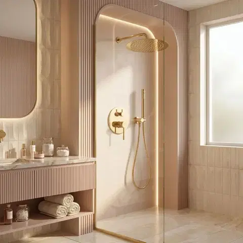Sprchy a sprchové panely REA - Podomietková sprchová sada Venti Gold + BOX REA-P8713