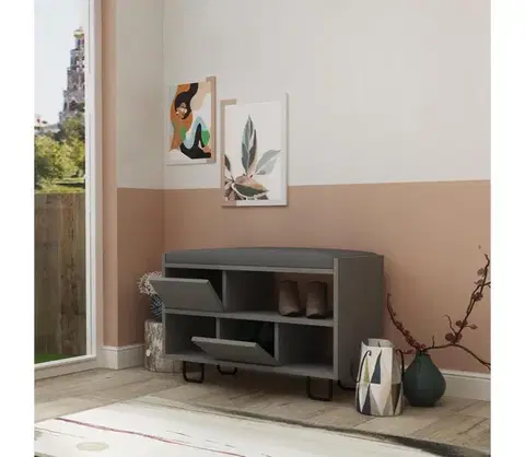 Botníky  Skrinka na topánky TROY 53,5x83,5 cm šedá 855DTE4030