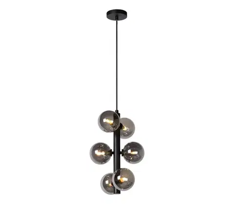 Svietidlá Lucide 45474/06/30 - Luster na lanku TYCHO 6xG9/28W/230V čierna 45474/06/30