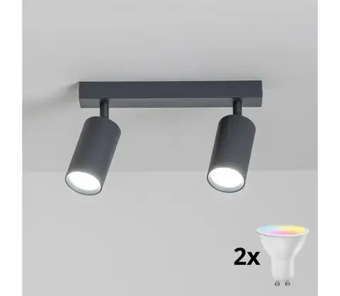 Svietidlá Brilagi - LED RGBW stmievateľné bodové svietidlo SELE 2xGU10/4,8W/230V antracit BG1631+2xAI2382