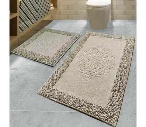 Svietidlá  SADA 2x Kúpeľňová predložka PIANTE 60/100 cm hnedá 359CHL1635
