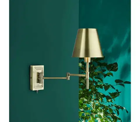 Svietidlá Där Lighting Där Lighting KEN0775 -Flexibilné nástenné svietidlo KENSINGTON 1xE14/25W/230V mosadz KEN0775